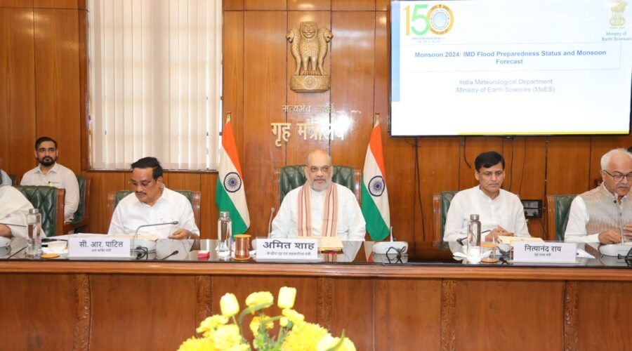 Amit Shah chairs a high-level meeting to review the preparedness of flood management in New Delhi today