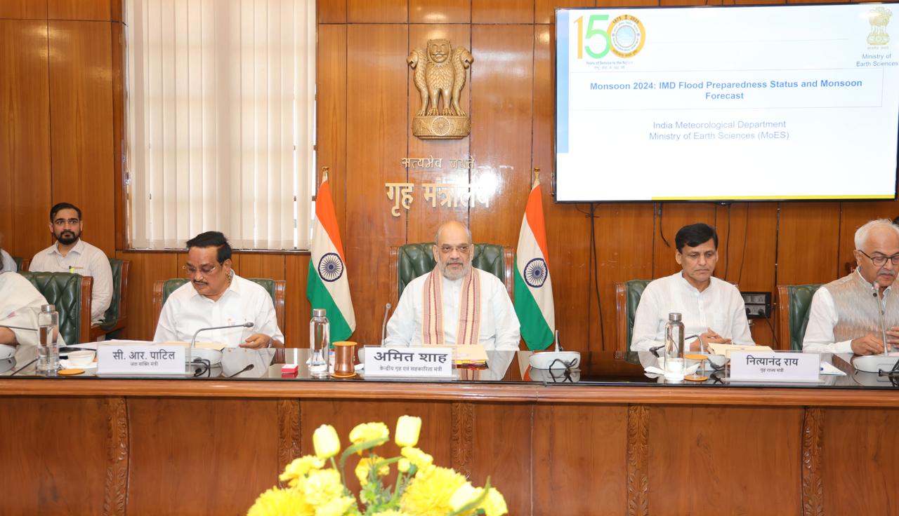 Amit Shah chairs a high-level meeting to review the preparedness of flood management in New Delhi today