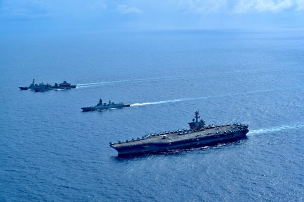 USS Theodore Roosevelt Carrier Strike Group Conducts Joint Maritime Activity with Indian Forces.