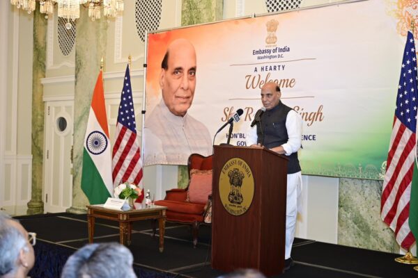 Rajnath Singh Arrives in Washington, Highlights India-US Partnership for Global Peace and Prosperity