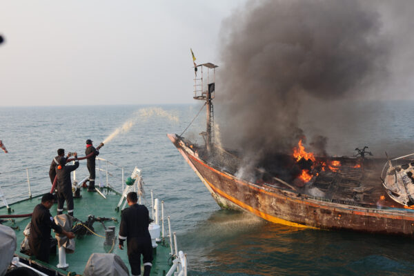 Indian Coast Guard doused fire onboard IFB Ekvira Mauli